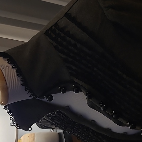 Plenty by Tracy Reese Top Blouse Grey Ruffles Button Up Soft High Collar - Picture 7 of 14